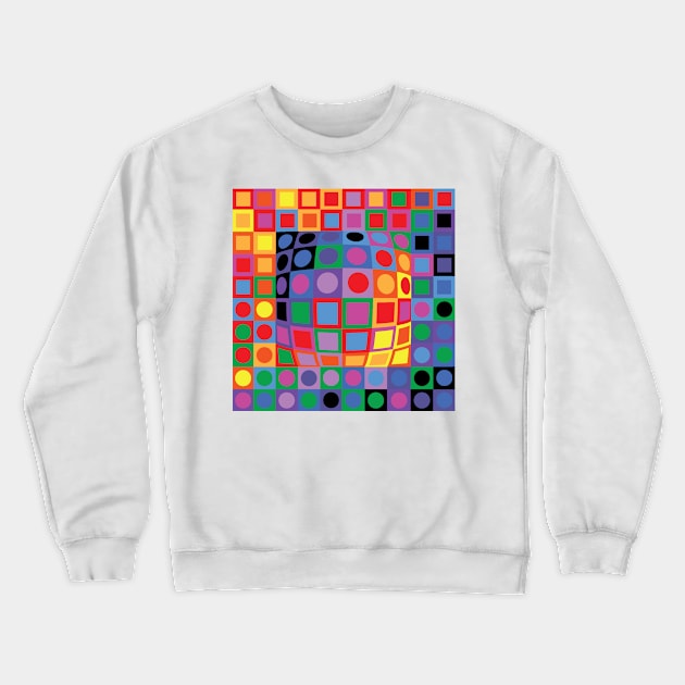 Homage to Vasarely Crewneck Sweatshirt by Pamelandia